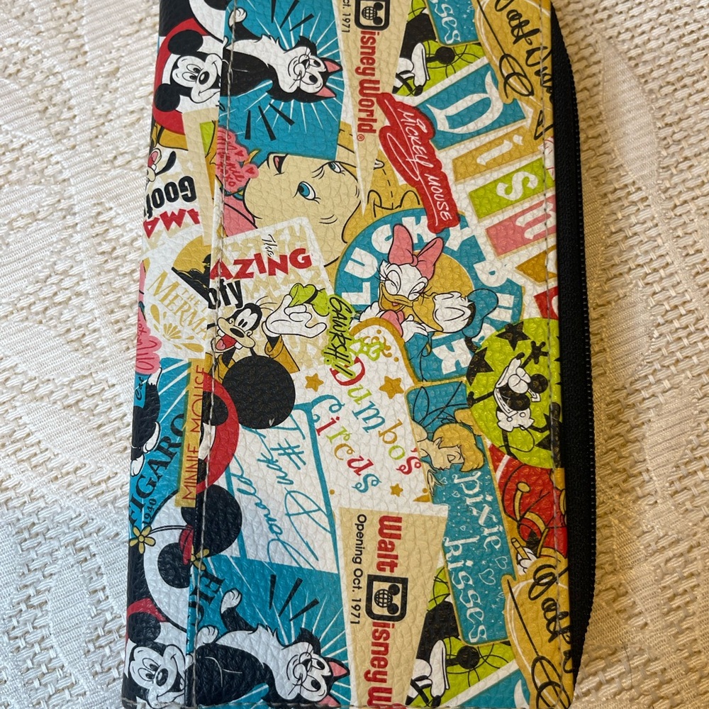 Disney Parks retro characters printed wallet clutch